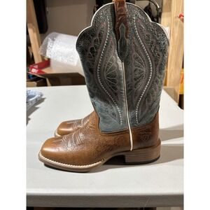 Ariat Women's Boots PrimeTime Size 7 Square Toe Gingersnap Baby Blue Performance